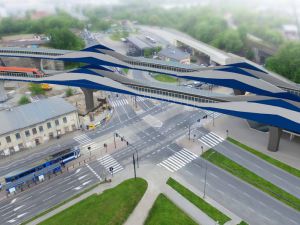 Kraków: kulminacyjny etap montażu przęseł kolejowej łącznicy