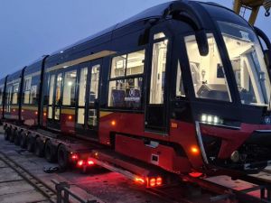 Pierwszy z 30 tramwajów Moderus Gamma MPK Łódź już w mieście. 