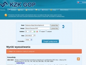 Wspólna wyszukiwarka KZK GOP i KŚ