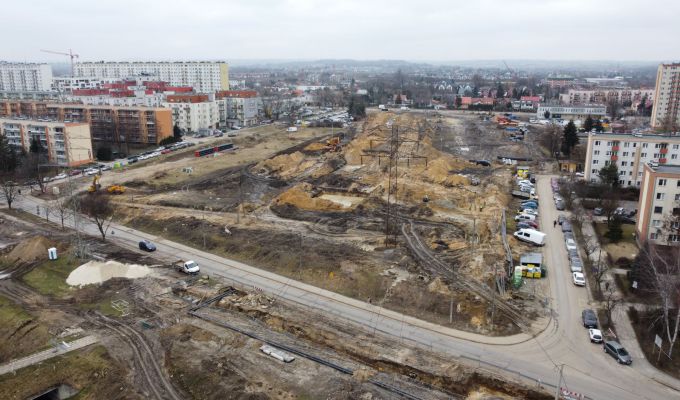 Trwaja prace przy budowie szybkiego tramwaju na północy Krakowa