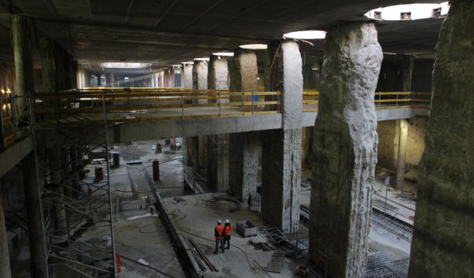 Powstają fundamenty stacji metra Stadion