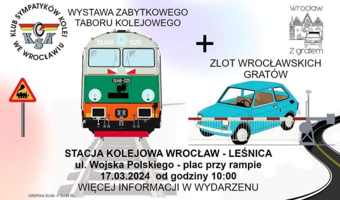Wystawa zabytkowego taboru kolejowego na st. Wrocław Leśnica