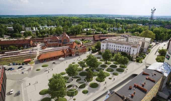 Projekt przebudowy placu przed dworcem kolejowym w Opolu uzyskał pozwolenie na budowę.